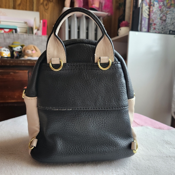 Steve Madden Black and Cream Mini Backpack - Picture 4 of 7